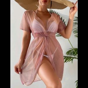 Sheer slightly metallic coverup